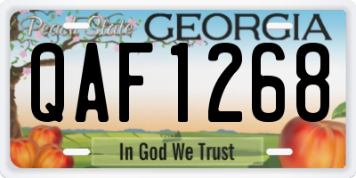 GA license plate QAF1268