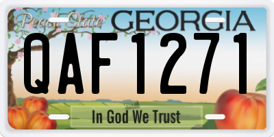 GA license plate QAF1271