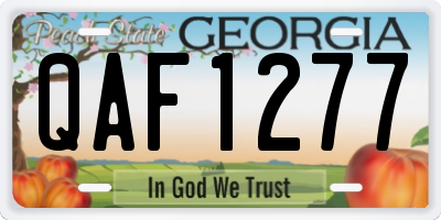 GA license plate QAF1277