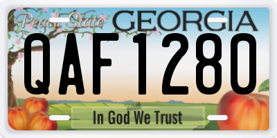 GA license plate QAF1280