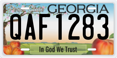 GA license plate QAF1283