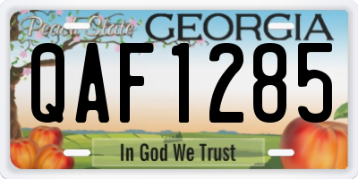 GA license plate QAF1285
