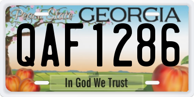 GA license plate QAF1286