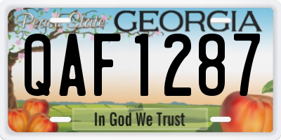 GA license plate QAF1287
