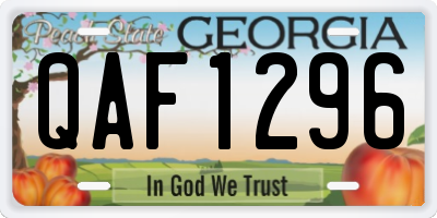 GA license plate QAF1296