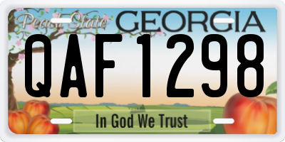 GA license plate QAF1298