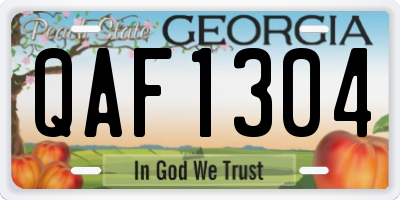 GA license plate QAF1304