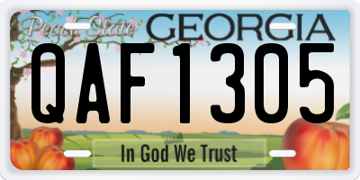 GA license plate QAF1305