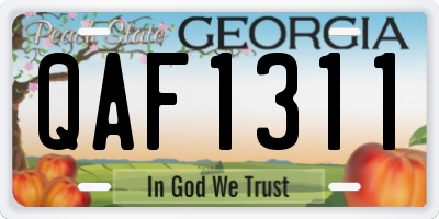 GA license plate QAF1311