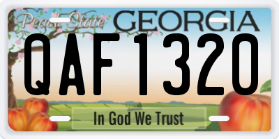 GA license plate QAF1320