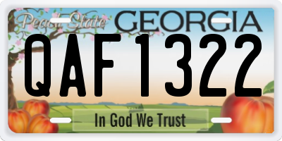 GA license plate QAF1322