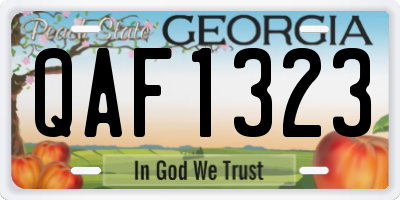 GA license plate QAF1323