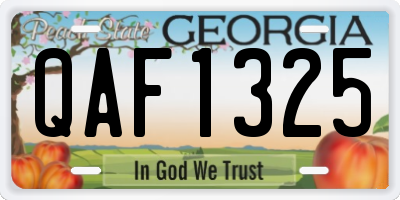 GA license plate QAF1325