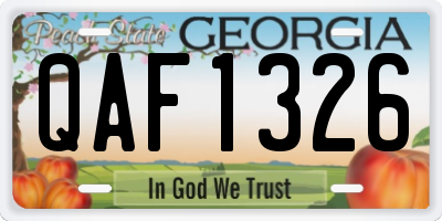 GA license plate QAF1326