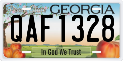GA license plate QAF1328