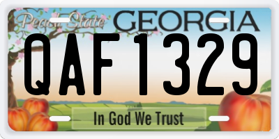 GA license plate QAF1329