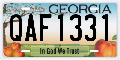 GA license plate QAF1331