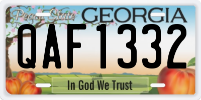 GA license plate QAF1332