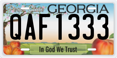 GA license plate QAF1333