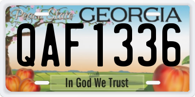 GA license plate QAF1336
