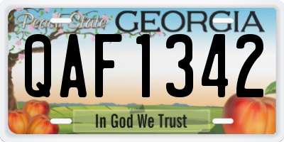 GA license plate QAF1342