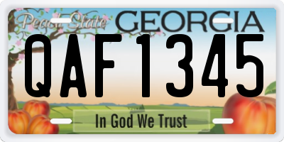 GA license plate QAF1345