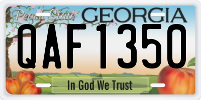 GA license plate QAF1350