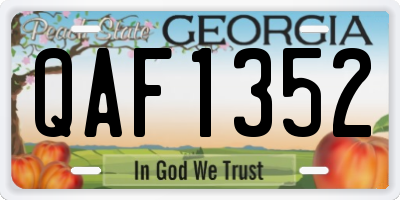 GA license plate QAF1352