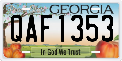 GA license plate QAF1353