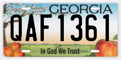 GA license plate QAF1361