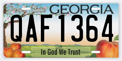 GA license plate QAF1364