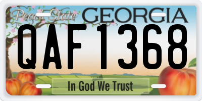 GA license plate QAF1368