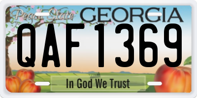 GA license plate QAF1369