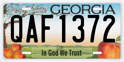 GA license plate QAF1372