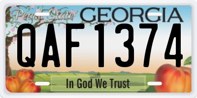 GA license plate QAF1374