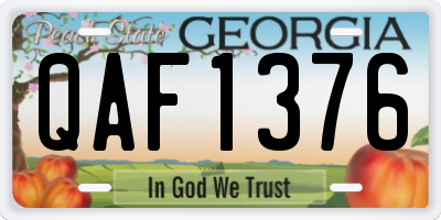 GA license plate QAF1376