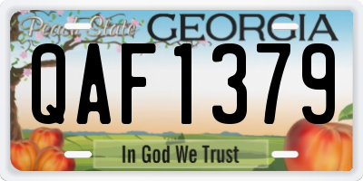 GA license plate QAF1379