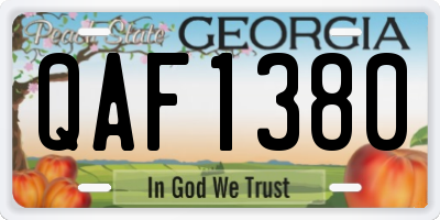 GA license plate QAF1380