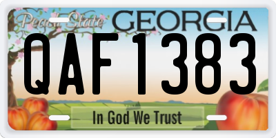 GA license plate QAF1383