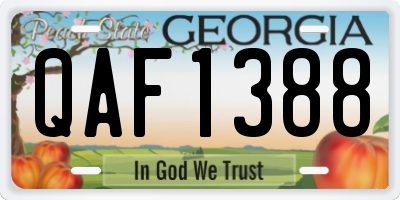 GA license plate QAF1388