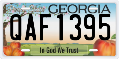 GA license plate QAF1395