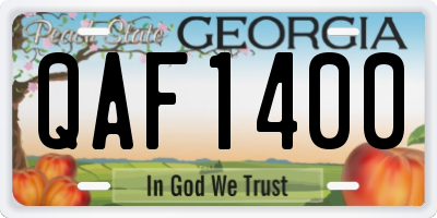 GA license plate QAF1400