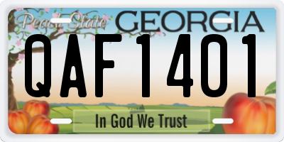 GA license plate QAF1401