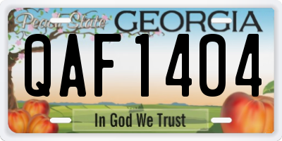 GA license plate QAF1404
