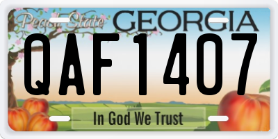 GA license plate QAF1407