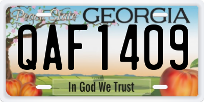 GA license plate QAF1409