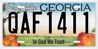 GA license plate QAF1411