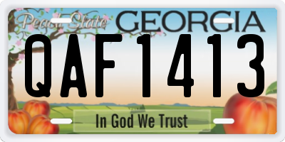 GA license plate QAF1413