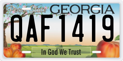 GA license plate QAF1419