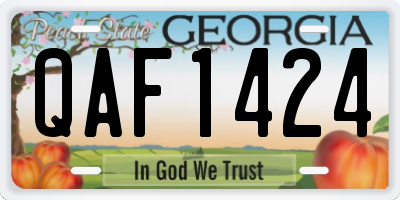GA license plate QAF1424